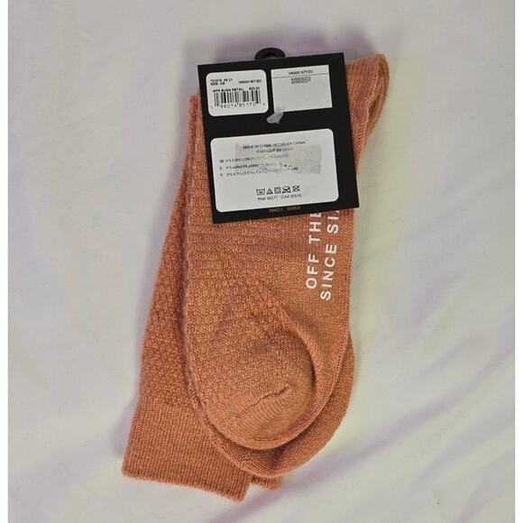Vans Off The Wall Crew Socks 1 Pair Men 9.5-13 Pink w White Logo Skate - Picture 4 of 5